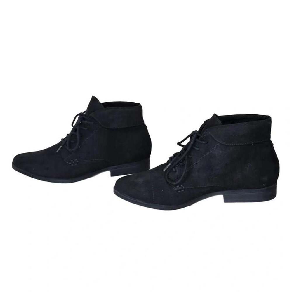 London Fog Clora Black Faux Suede Chukka Ankle Boots